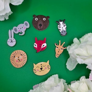 Wild Animal Needle Minders | Fridge Magnet| Magnetic Pin| Needle Nanny| Needle Holder| Wood| Craft Supply| Cross Stitch| Embroidery| Gift|