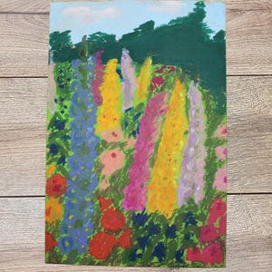 Flower Oil Pastel Painting | Art | Fine Art| Gift for her| home decor | Wall art | Birthday Gift | Fine Art | Handmade | Impressionist