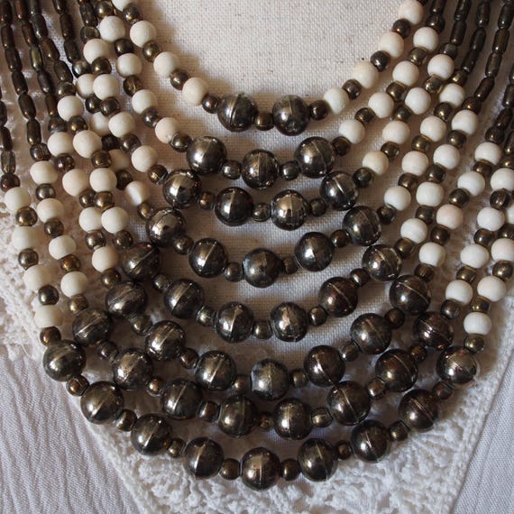 Multi-Strand Beaded Necklace: Bohemian Statement … - image 3