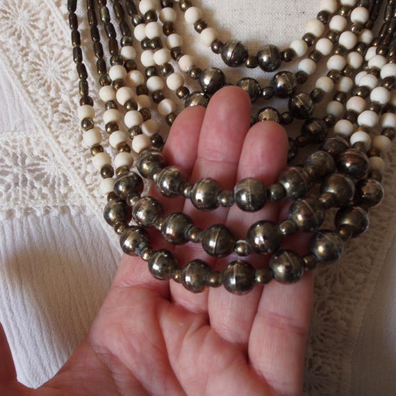 Multi-Strand Beaded Necklace: Bohemian Statement … - image 4