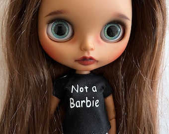 Neo Blythe T-Shirt - Black White Not a Barbie shirt for Blythe doll