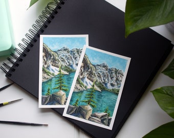 Lakeside View- giclee print of original lakeside gouache painting