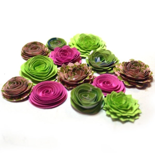 Handmade Spiral Flowers - Neopolotin - Set of 13