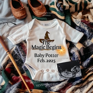 Wizard Digital Pregnancy Announcement, Magical Baby Announcement, Social Media Reveal, Little Wizard Baby on the Way, Gender Reveal Template