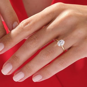 2.75Ct Oval Cut Moissanite Engagement Ring, 18K Gold Wedding Ring , Hidden Halo Bridal Ring ,Classic 4 Claw Prong Moissanite Ring for Bride.