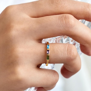 Birthstone Ring, Family Birthstone Ring, Christmas Gift, Mother&#39;s Day Gift, Gold Ring, Birthstone Ring, Birthstone Gifts, Mothers Jewelry