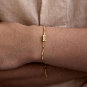Pulsera personalizada para hombre, regalo para el Día del Padre de los niños, pulsera con nombre personalizado para papá, pulsera de cubo de 6 lados, regalo para él