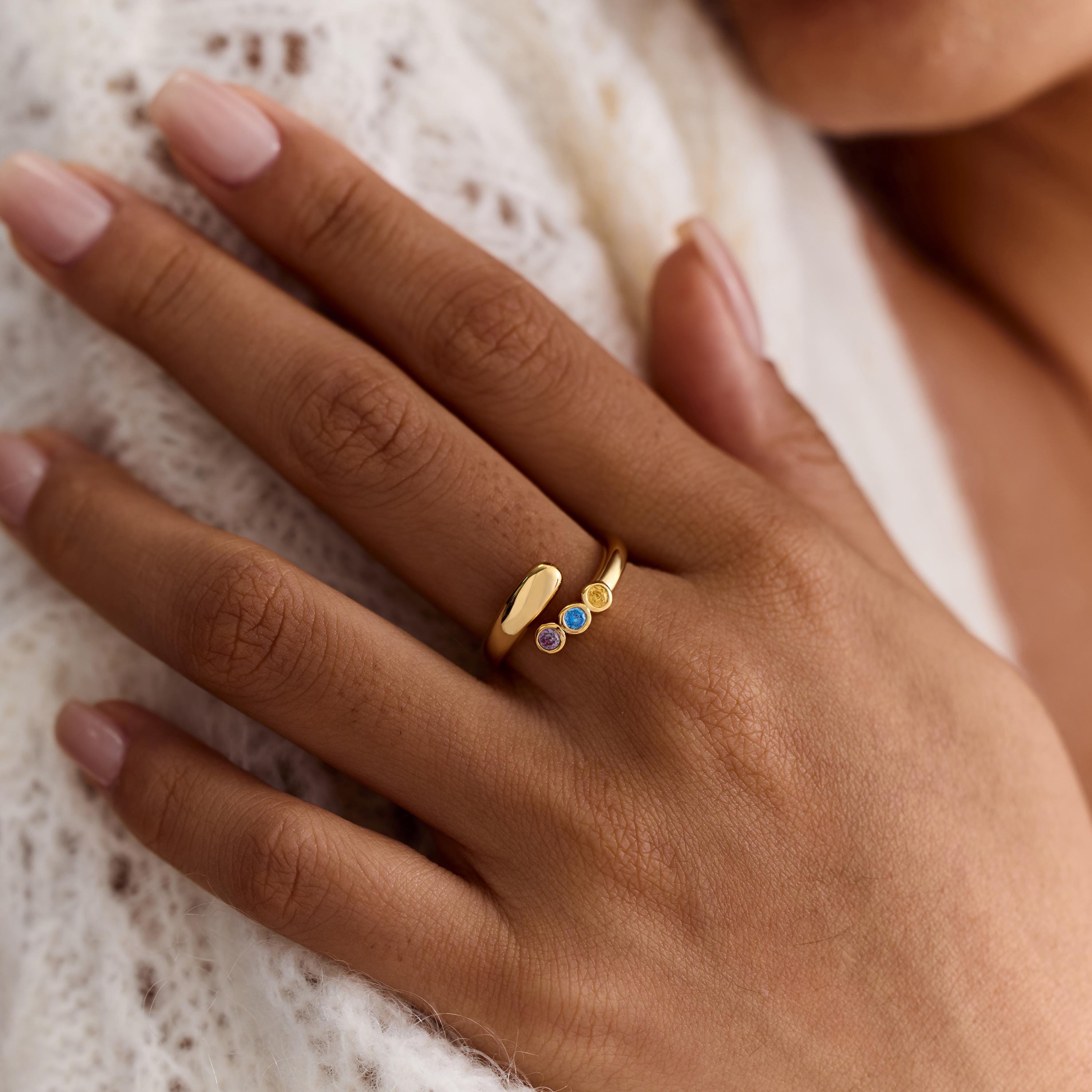 Custom Adjustable Birthstone Ring, Dainty Multi-stone Ring,…
