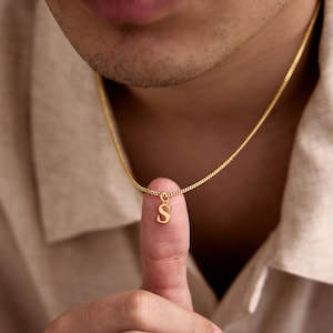 Collier initial personnalisé, pendentif lettre personnalisé pour homme, cadeau pour lui, bijoux d'anniversaire, cadeau fête des pères, collier mari, cadeau petit ami