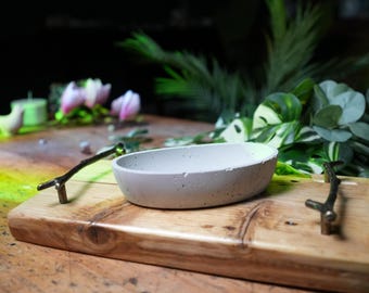 Deep concrete decorative bowl, concrete bowl for storing everything beautiful