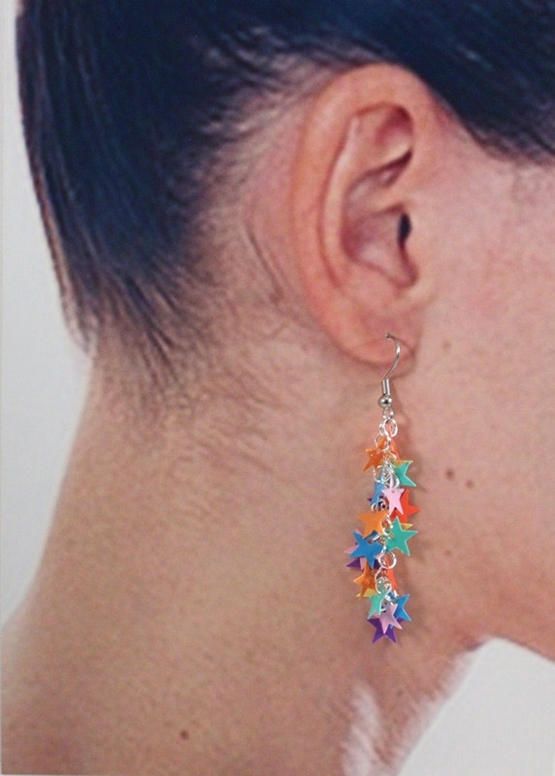 Rainbow earrings dangle Clearance