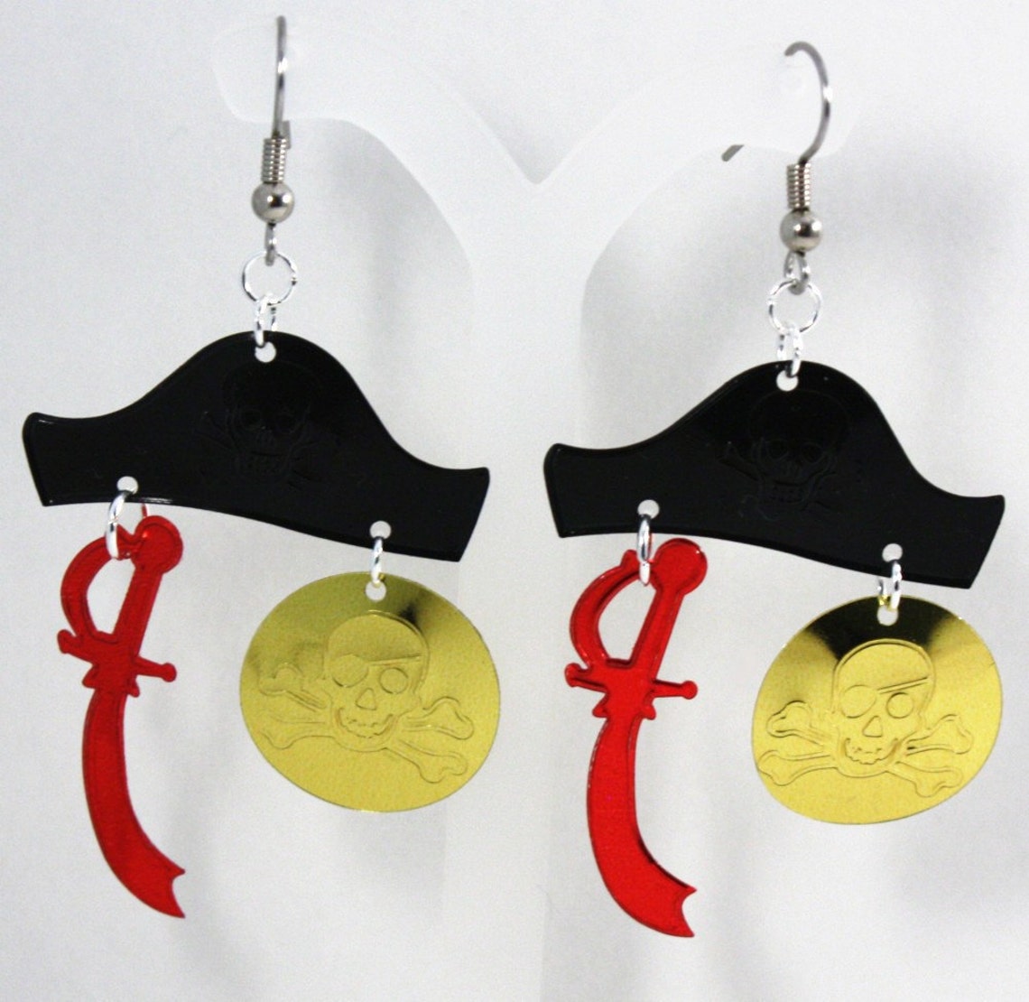 Swashbuckling Pirate Earrings Halloween Earrings Pirate Hat Etsy