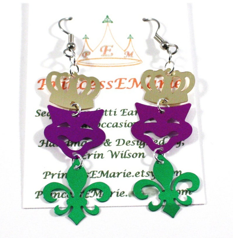 etsy mardi gras earrings