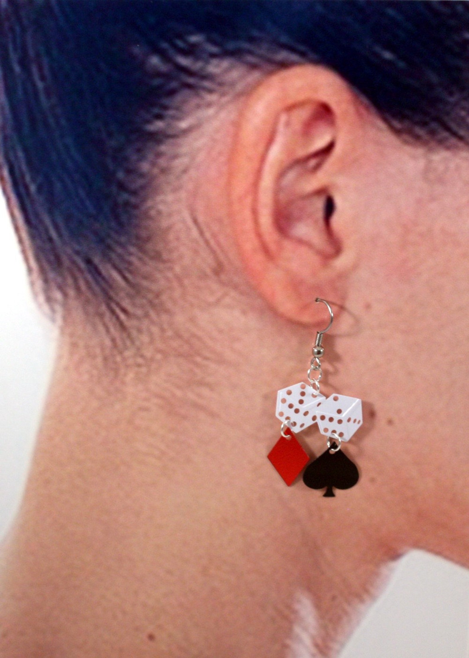 Casino Dice Earrings Hearts Clubs Diamonds Spades Confetti Etsy