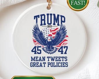 Donald Trump 2025 Ornament| Trump 45 47 Ornament| Trump Election Ornament| Republican Trump Ornament| MAGA Ornament| Political Ornament