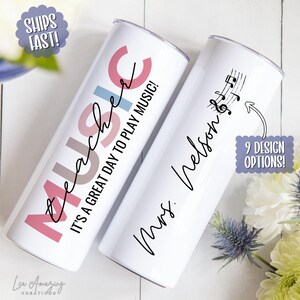 Music Teacher Tumbler Personalized Gift for Music Teacher Music Teacher Mug Custom Tumbler for Teacher Appreciation Music Teacher Christmas
