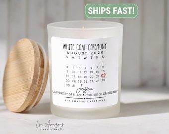 Personalized White Coat Ceremony Gift Candle Medical School Graduation Custom Future Doctor Gift Candle Dental School Gift Nurse Grad Candle