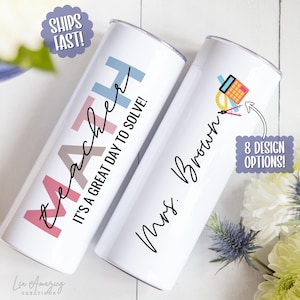 Personalized Math Teacher Tumbler: Custom Name Gift