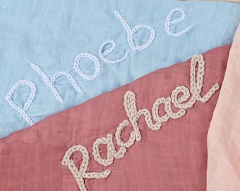 Benutzerdefinierte Hand beschriftet gestickte Baby Swaddle, die Decke erhalten Personalisierte Baby Name Decke Baby Shower Geschenk