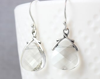 Champagne Briolette Sterling Silver Earrings