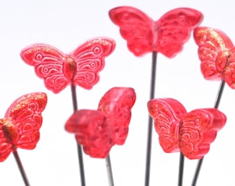 6 Butterfly Pins - XL -