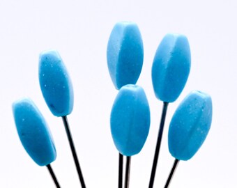 6 Turquoise Pins - medium