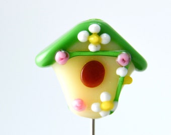 Birdhouse- XL - Lampwork Glass