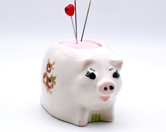 Pincushion - Piggy  - glazed ceramic