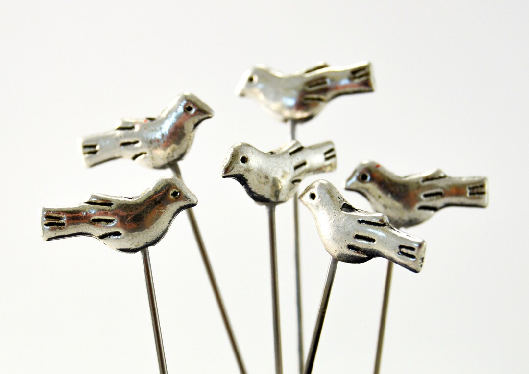 6 Bird Pins - Medium Long - Etsy