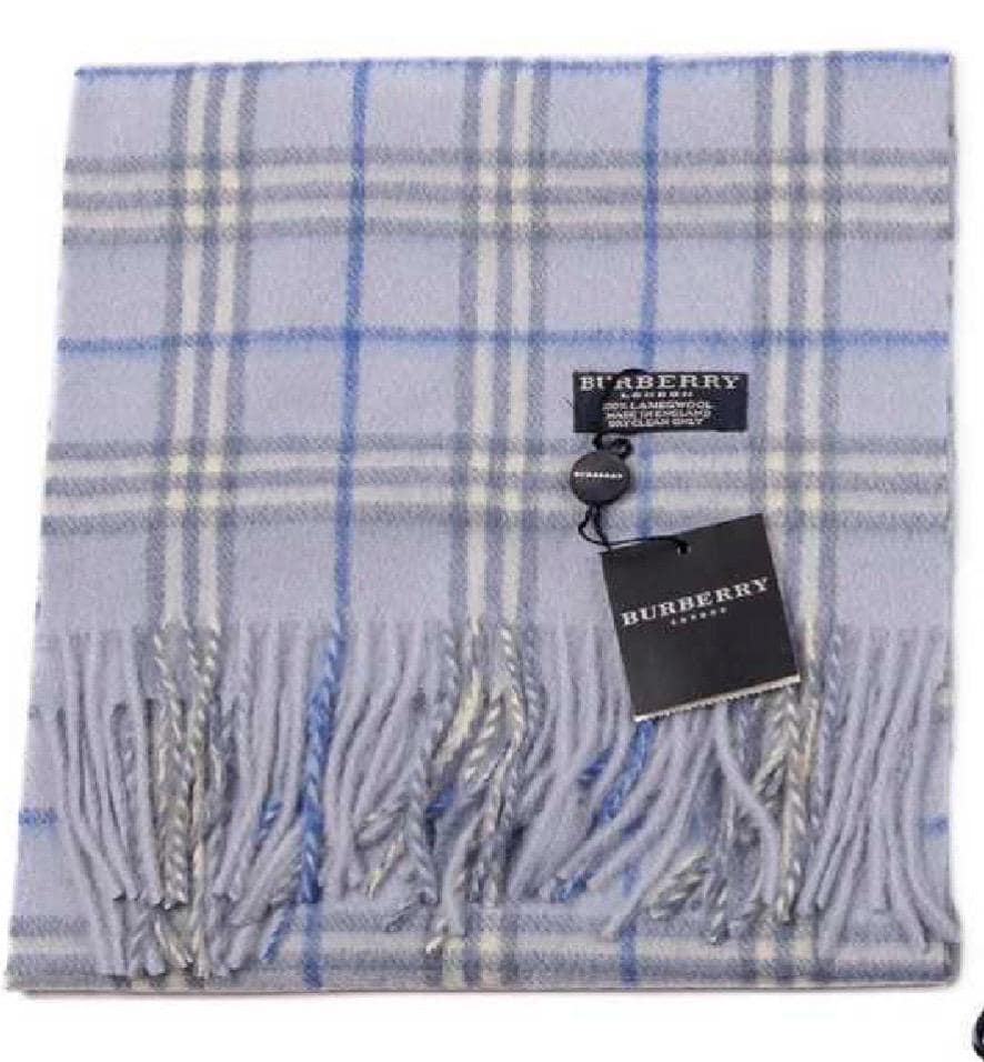 Burberry London Blue Lambswool Scarf Brand New - Etsy