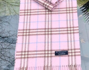BURBERRY LONDONピンクフリンジマフラー新品 BURBERRY LONDON バーバリーロンドン LAMBSWOOL 100% ラムウール