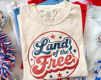 Land Of The Free Patriotic Shirt, America Freedom Celebration Tee, Fourth Of July USA Graphic Design, Comfort Colors® Gift Tee