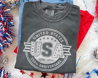 USA 250th Anniversary Patriotic Shirt, United States Freedom Celebration Tee, America 1776 Heritage Design, Comfort Colors® Gift Tee