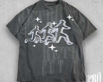 Vintage Gothic Dark Art T-Shirt, Retro 90s Grunge Graphic Tee, Edgy Alternative Streetwear, Horror Aesthetic Oversized Shirt