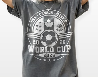 Vintage USA Canada Mexico World Cup 2026 Shirt, Soccer Tournament Fan Graphic Tee, North America Football Comfort Colors® Gift Tee