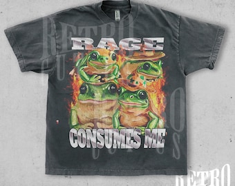 Rage Consumes Me Frog Shirt, Funny Frog Meme T-Shirt, Vintage Frog Graphic Tee, Cottagecore Frog Shirt, Funny Meme Shirt for Her