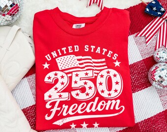 United States 250 Freedom Shirt, Patriotic America Anniversary Tee, USA Heritage Celebration Design, Comfort Colors® Fourth Of July Gift Tee