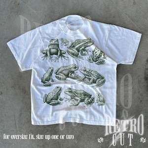 Vintage Frog Y2K Shirt, Retro 90s Frog Lover Tee, Dancing Frog Tattoo Shirt, Funny Frog Gift, Oversized Nature Graphic Tee,