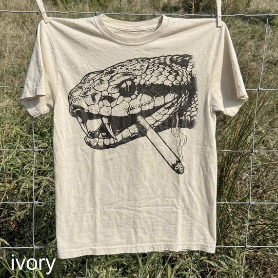 Snake Smoke Vintage 90s Shirt, Retro Funny Reptile Comfort Colors® T-Shirt, Gothic Nature Animal Tee