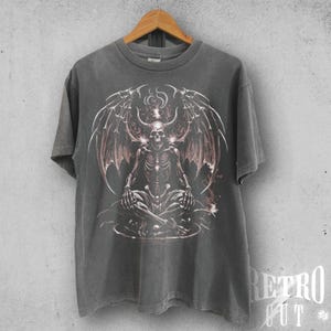 Y2K Devil Angel T-Shirt, Vintage Grunge Aesthetic Tee, Duality Graphic Shirt, Retro Edgy Streetwear, Good vs Evil Top image 1