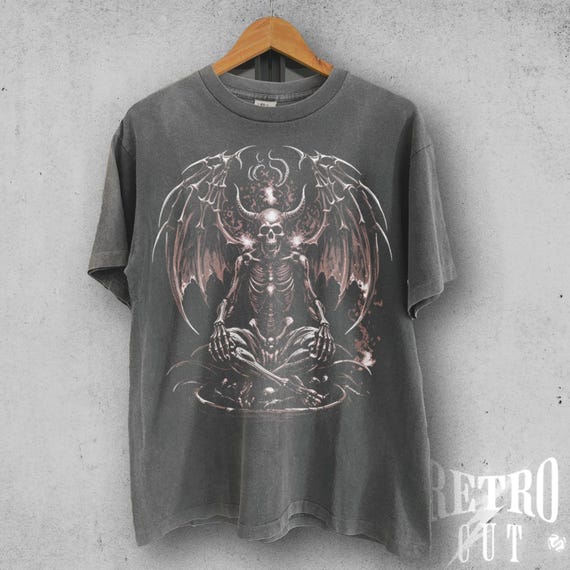Y2K Devil Angel T-Shirt, Vintage Grunge Aesthetic Tee, Duality Graphic Shirt, Retro Edgy Streetwear, Good vs Evil Top