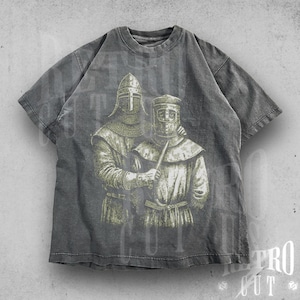 Y2K Medieval Knight Tee, Retro Fantasy Warrior Graphic Shirt, Vintage Aesthetic Armor T-Shirt, Gift for History Lovers