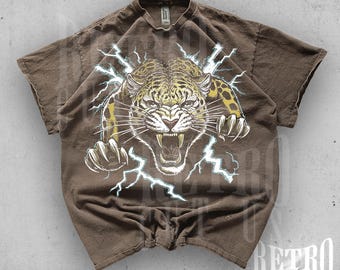 Camiseta con gráfico de tigre vintage, camiseta retro de tigre de los 90, camiseta con estampado animal Y2K, camiseta con felinos salvajes de la jungla, camiseta unisex con estética natural