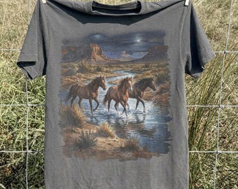 Wild Horses Desert Vintage Shirt, Retro Western Landscape Comfort Colors® T-Shirt, Nature Wildlife Tee