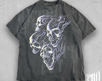 Vintage 90s Y2K | Skeleton Bones Halloween Punk Goth Emo