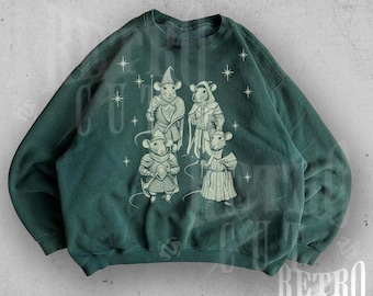 Wizard Rats Vintage Sweatshirt, Funny Rat Meme Hoodie, Retro Gothic Grunge Crewneck, Medieval Rat Wizard Sweater, Dark Academia Oversized
