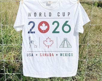 World Cup 2026 USA Canada Mexico Shirt, North America Soccer Championship Graphic Tee, Football Fan Comfort Colors® Gift Tee