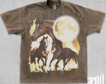 Vintage Horse Graphic T-shirt, 90s Distressed Horse Shirt, Retro
