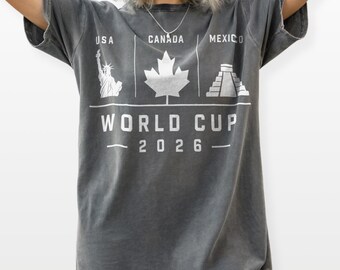 USA Canada Mexico World Cup 2026 Shirt, Host Nations Soccer Fan Graphic Tee, North America Football Tournament Comfort Colors® Gift Tee