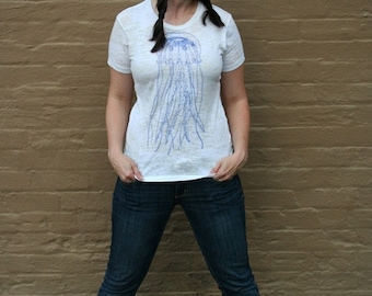 White Burnout Jellyfish Crew tshirt